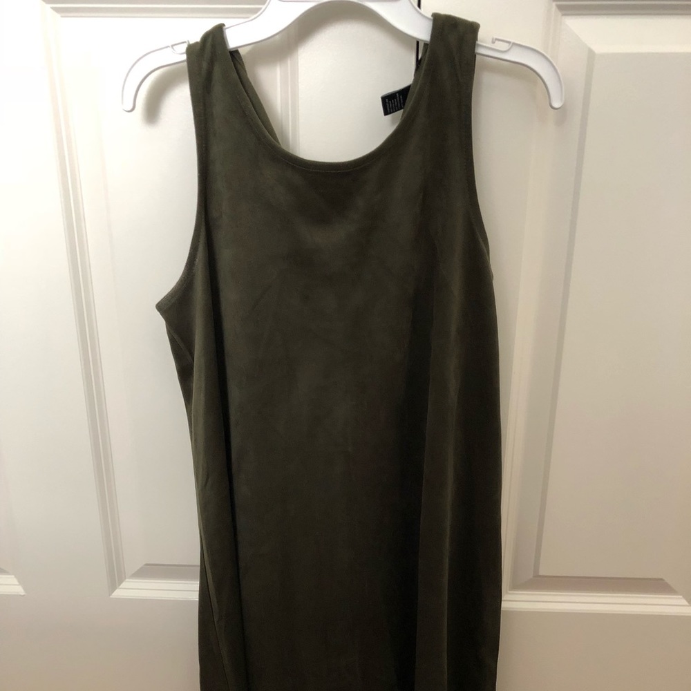 Green velvet tank top flowy dress